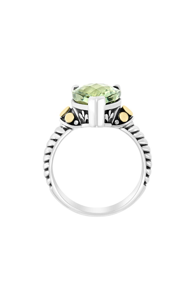 EFFY Sterling Silver 18K Gold Green Quartz Ring, Alternate, color, Green