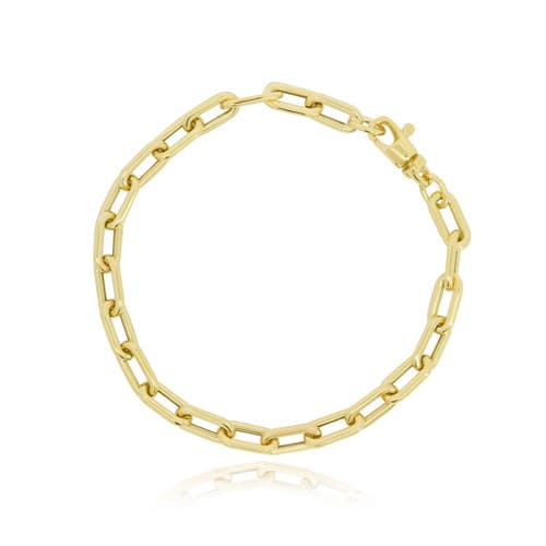 The Lovery Fine Jewelry Rounded Rectangle Paperclip Bracelet In Gold
