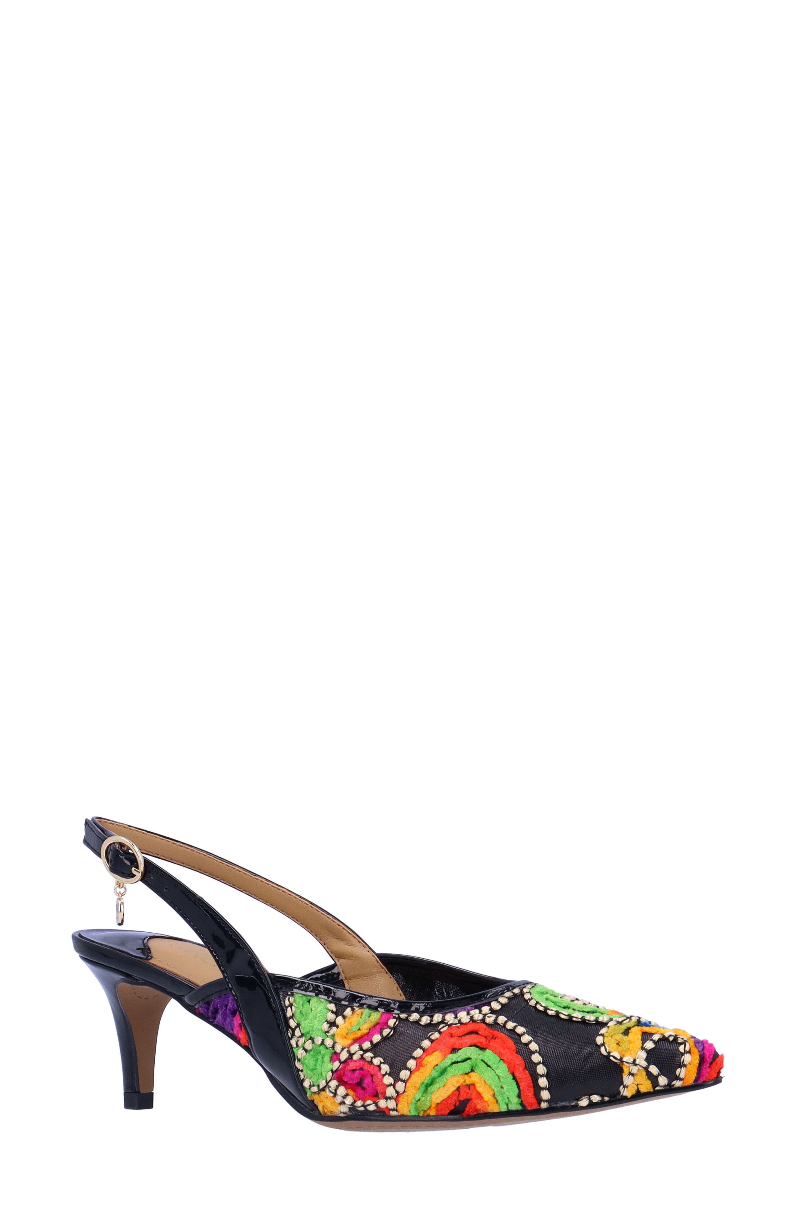 J. Reneé Klaudia Slingback Pointed Toe Pump, Main, color, Bright Multi