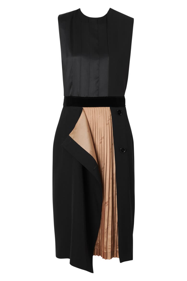 Sleeveless Panel Skirt Detail Dress, Alternate, color, BLACK