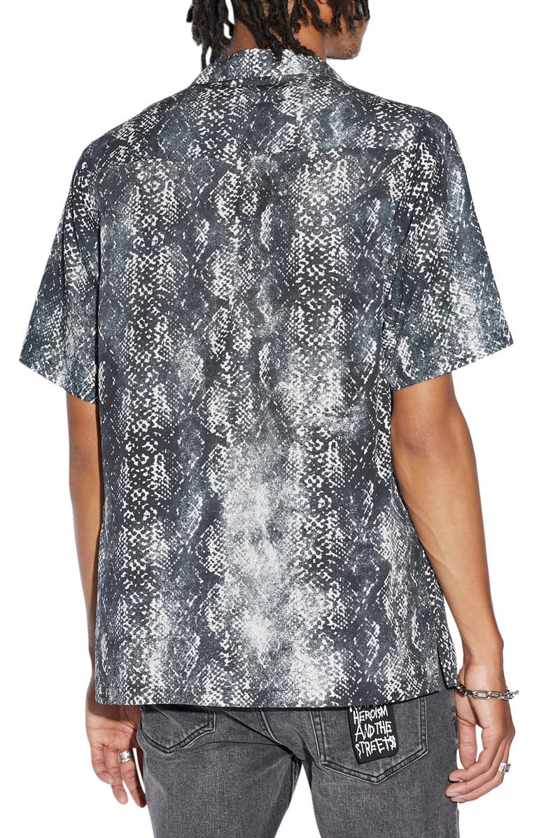 Mamba Snakeskin Print Camp Shirt
