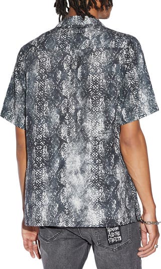 Mamba Snakeskin Print Camp Shirt