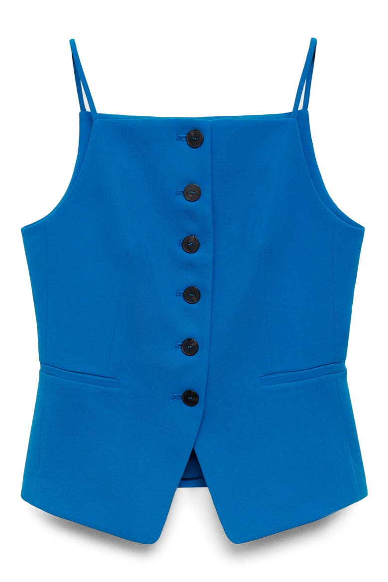 Button-Front Top, Alternate, color, BLUE