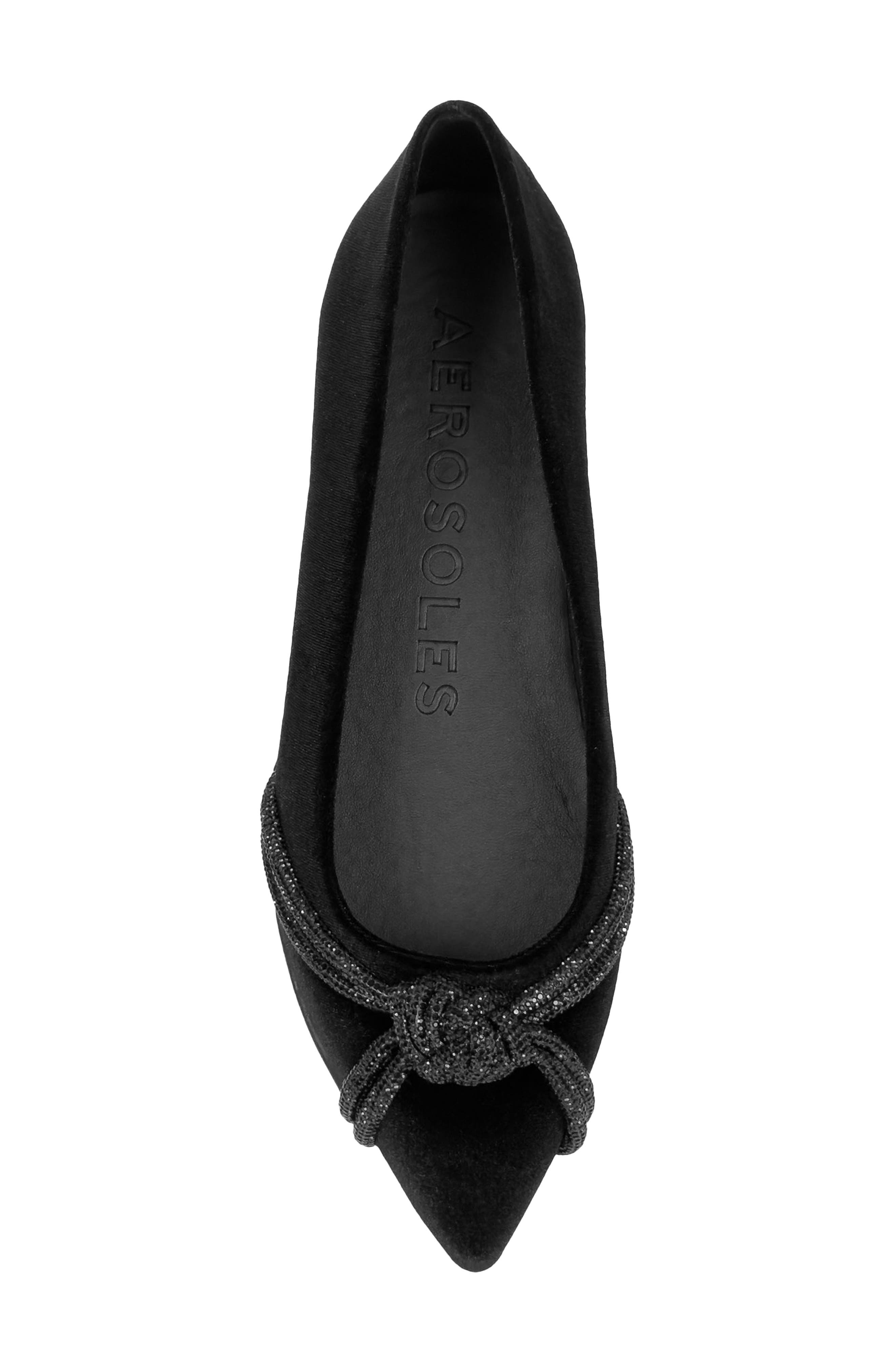 Aerosoles Damir Suede Crystal Embellished Flat, Alternate, color, Black Velvet