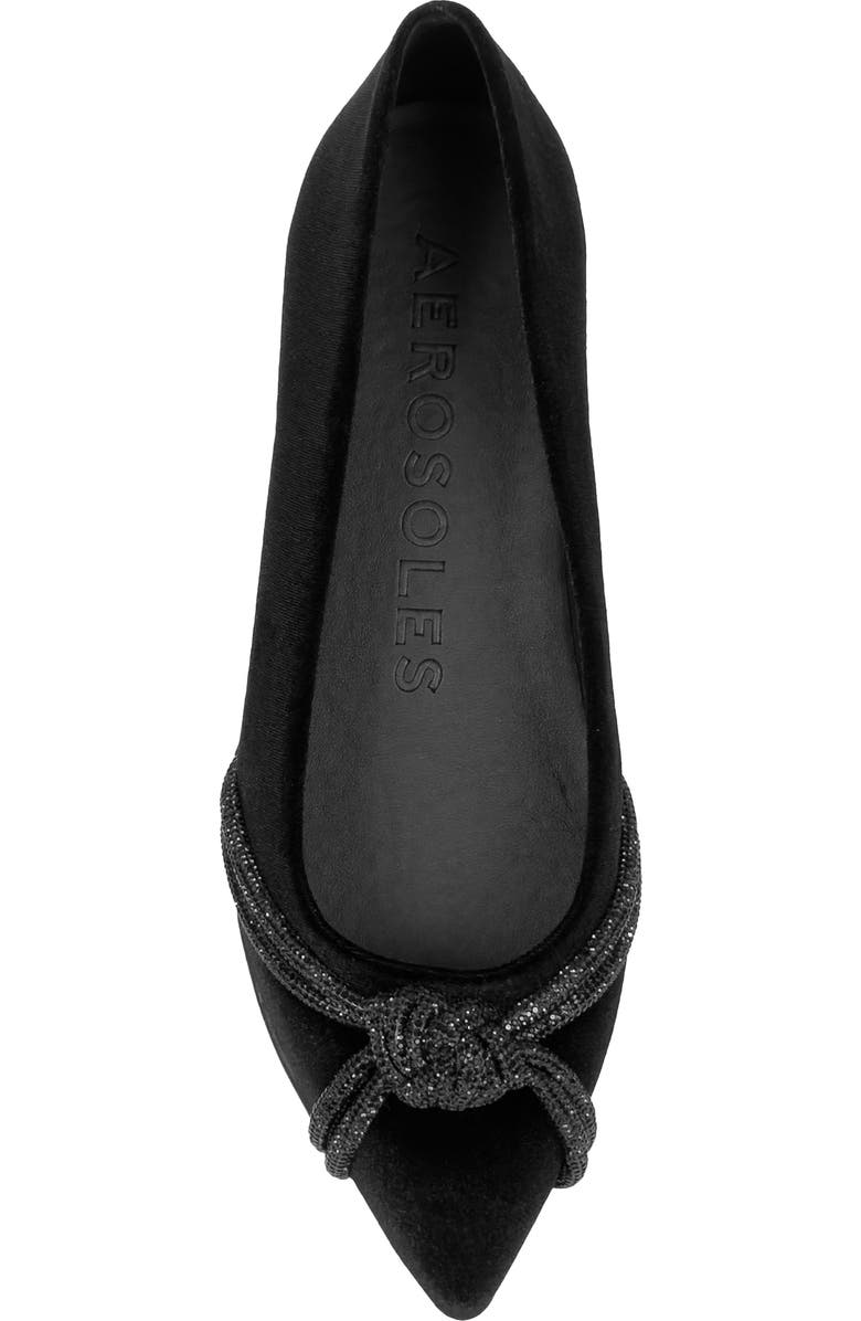 Aerosoles Damir Suede Crystal Embellished Flat, Alternate, color, Black Velvet
