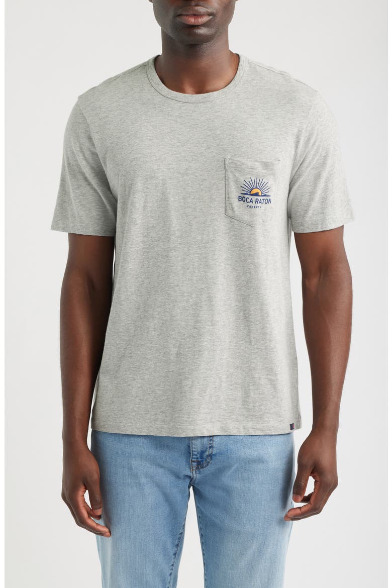 Sunwashed Boca Raton Graphic Pocket T-Shirt, Main, color, GRANITE HEATHER