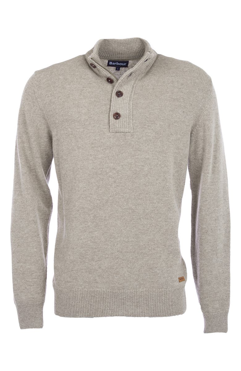 Barbour Patch Wool Quarter Zip Pullover, Alternate, color, Stone