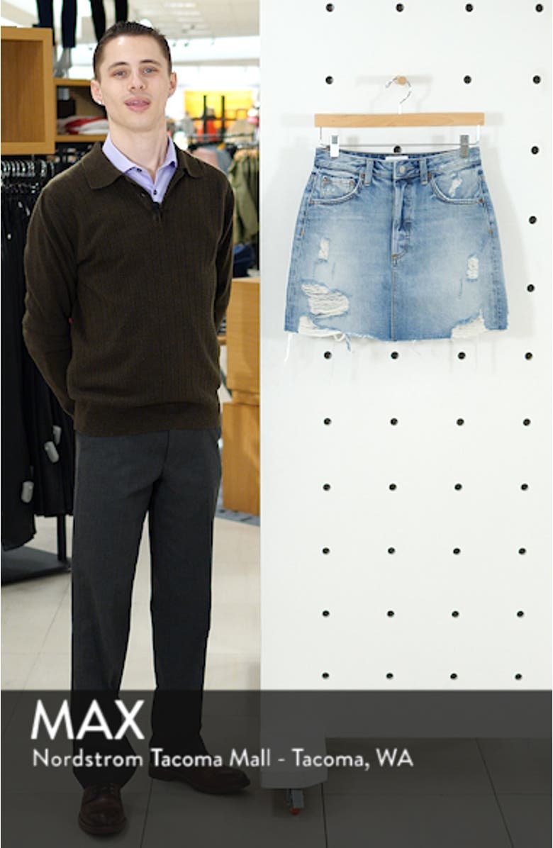 The Corey Frayed Denim Miniskirt, sales video thumbnail