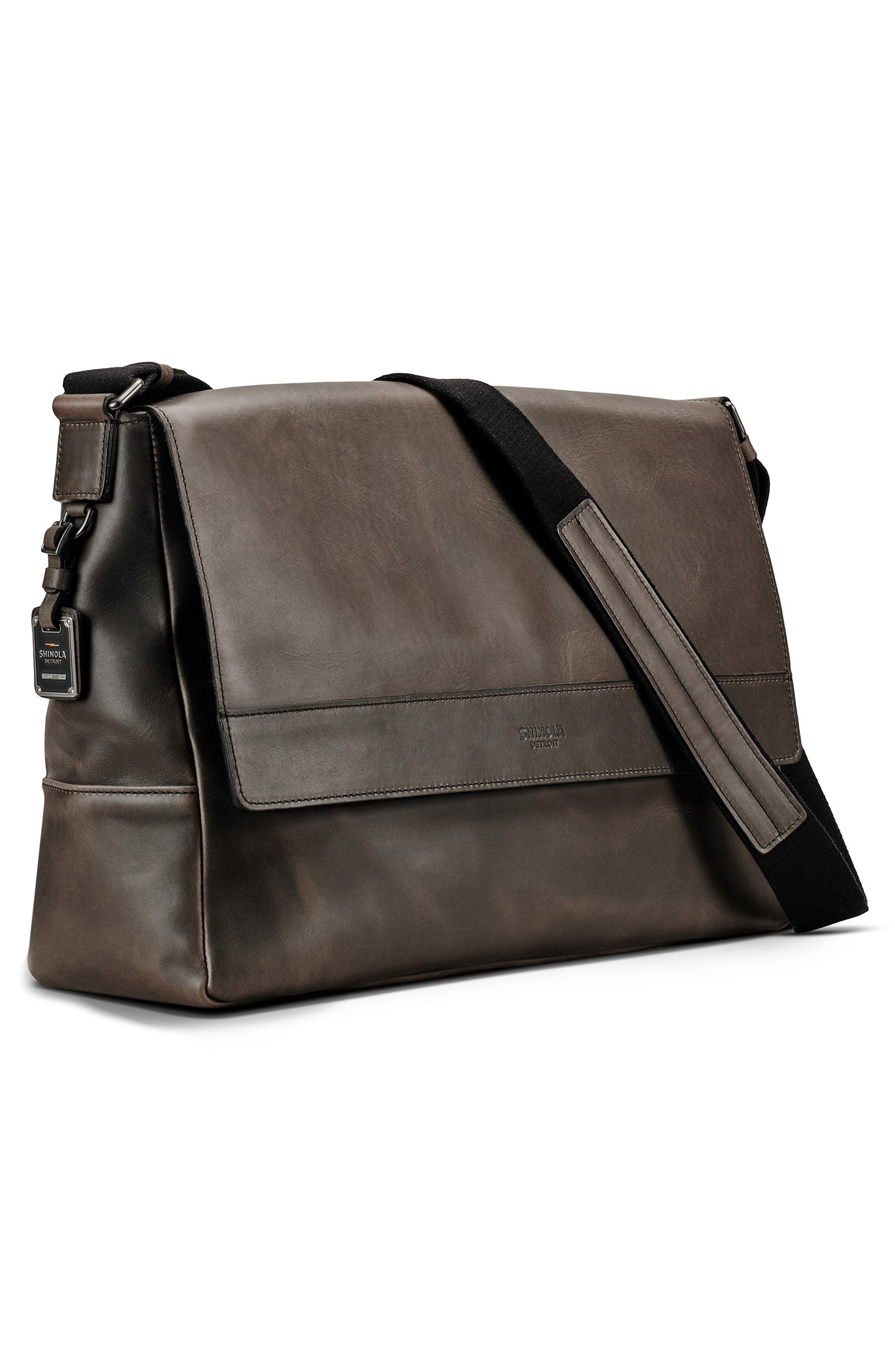 Shinola Leather E/W Messenger Bag, Alternate, color, 