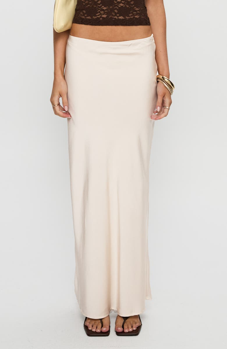 Princess Polly Haley Satin Maxi Skirt, Main, color, Champagne