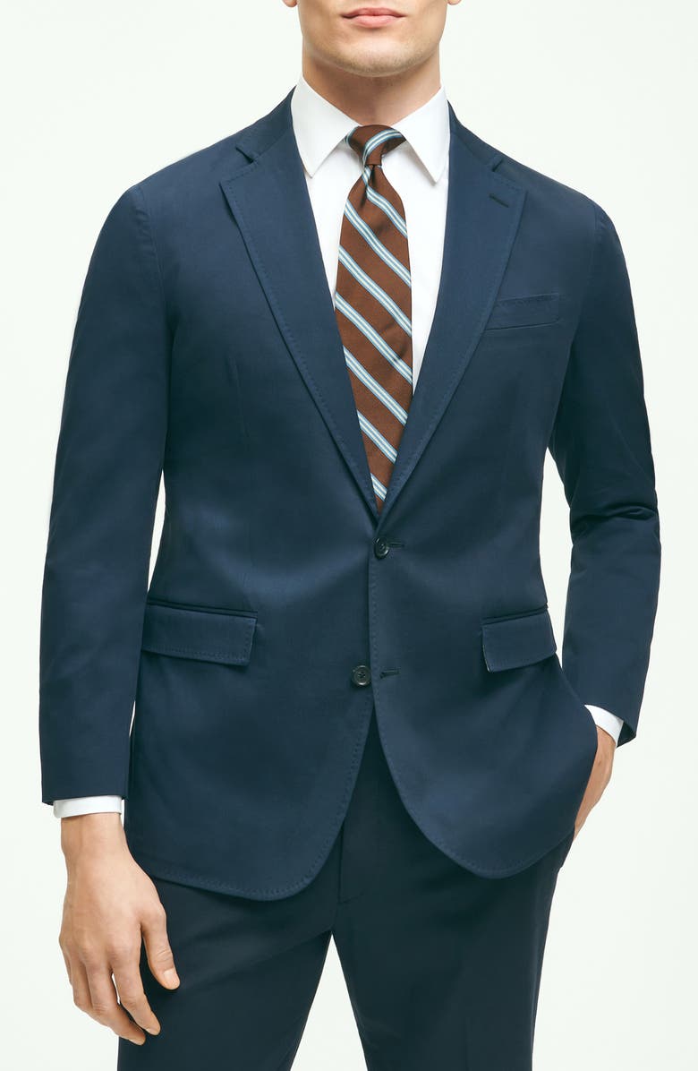 Brooks Brothers Stretch Cotton Two-Button Suit Jacket, Main, color,