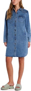 Wash Lab Denim Choice Long Sleeve Denim Shirtdress