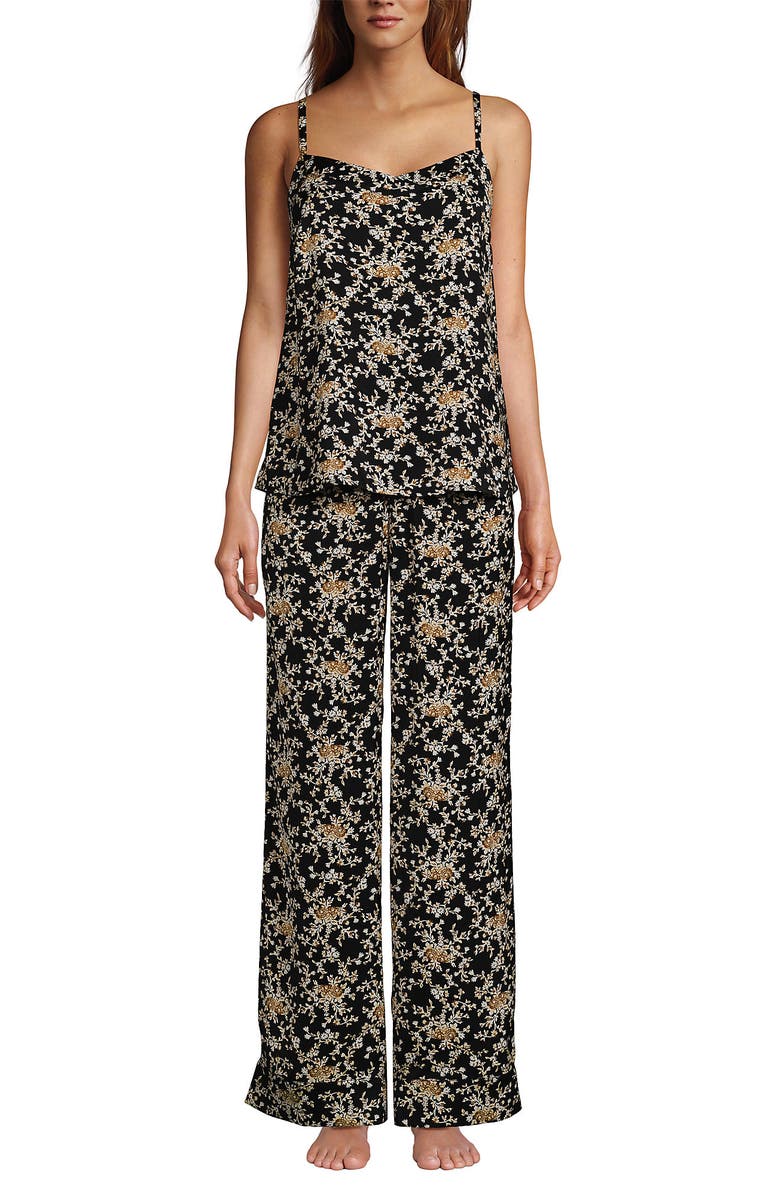 Lands' End Hammered Satin 2 Piece Pajama Set - Cami Top and Pants, Main, color, 