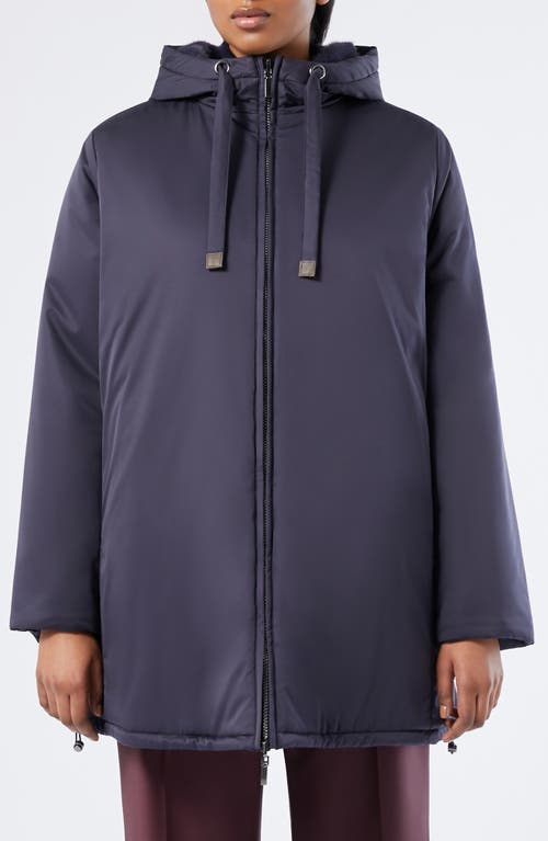 Marina Rinaldi Zuara Insulated Coat With Faux Fur Lining In Blue