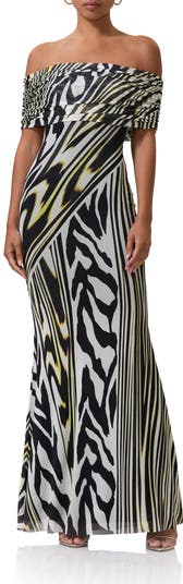 AFRM McCall Off the Shoulder Mesh Maxi Dress | Nordstromrack