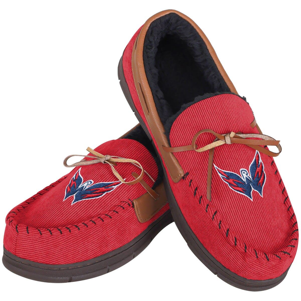 FOCO Men's FOCO Washington Capitals Corduroy Moccasin Slippers, Alternate, color, 