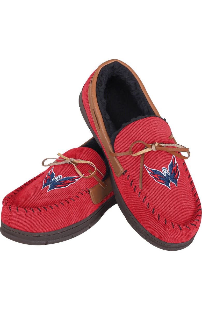 FOCO Men's FOCO Washington Capitals Corduroy Moccasin Slippers, Alternate, color,