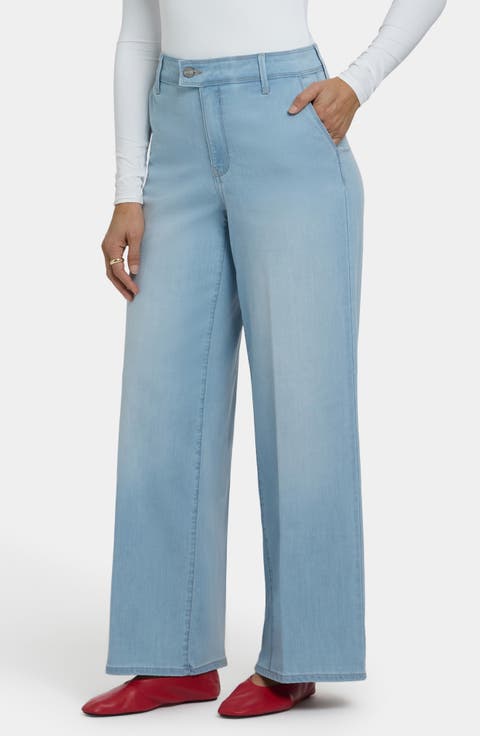 Mona High Waist Ankle Wide Leg Jeans