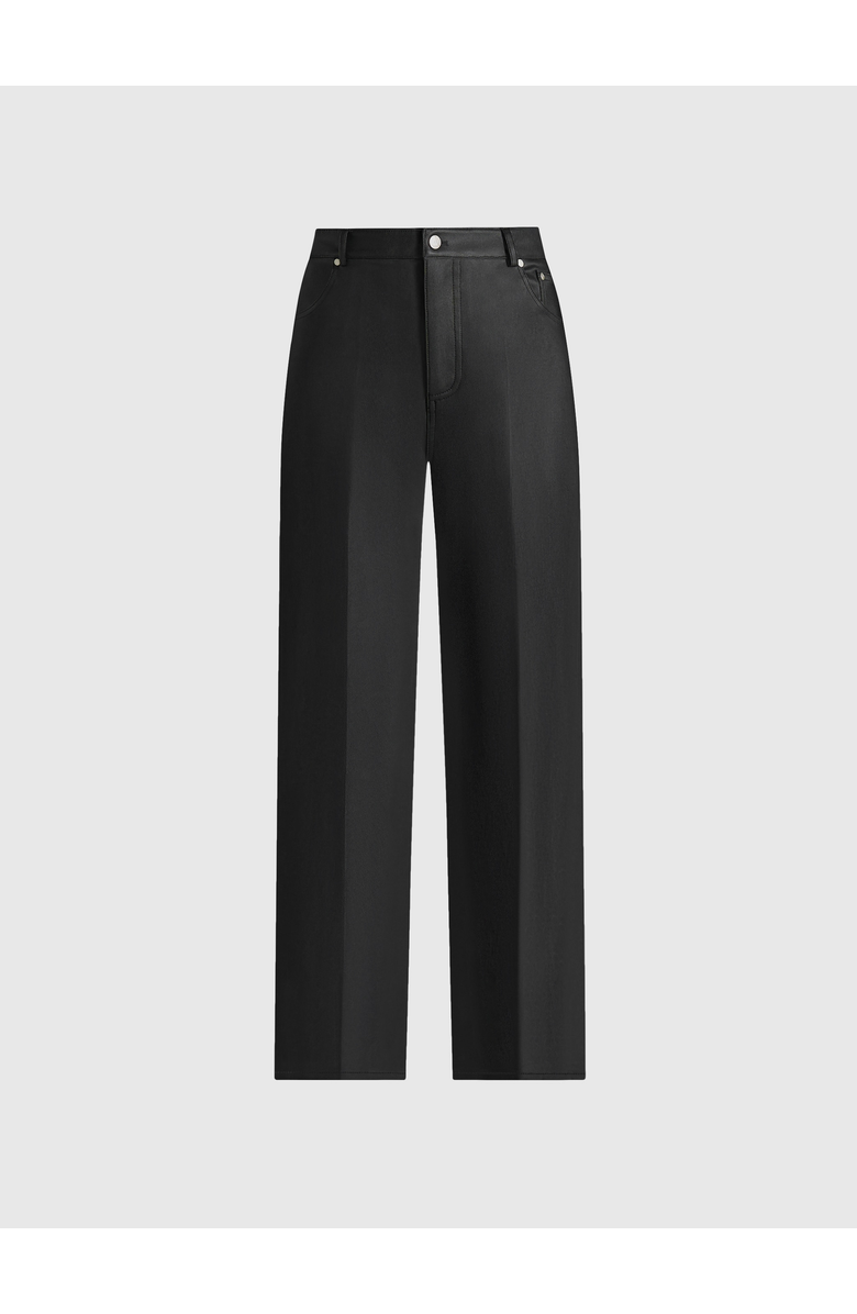 Manière De Voir Jana Wax Effect Denim Boyfriend Jeans, Alternate, color, Black