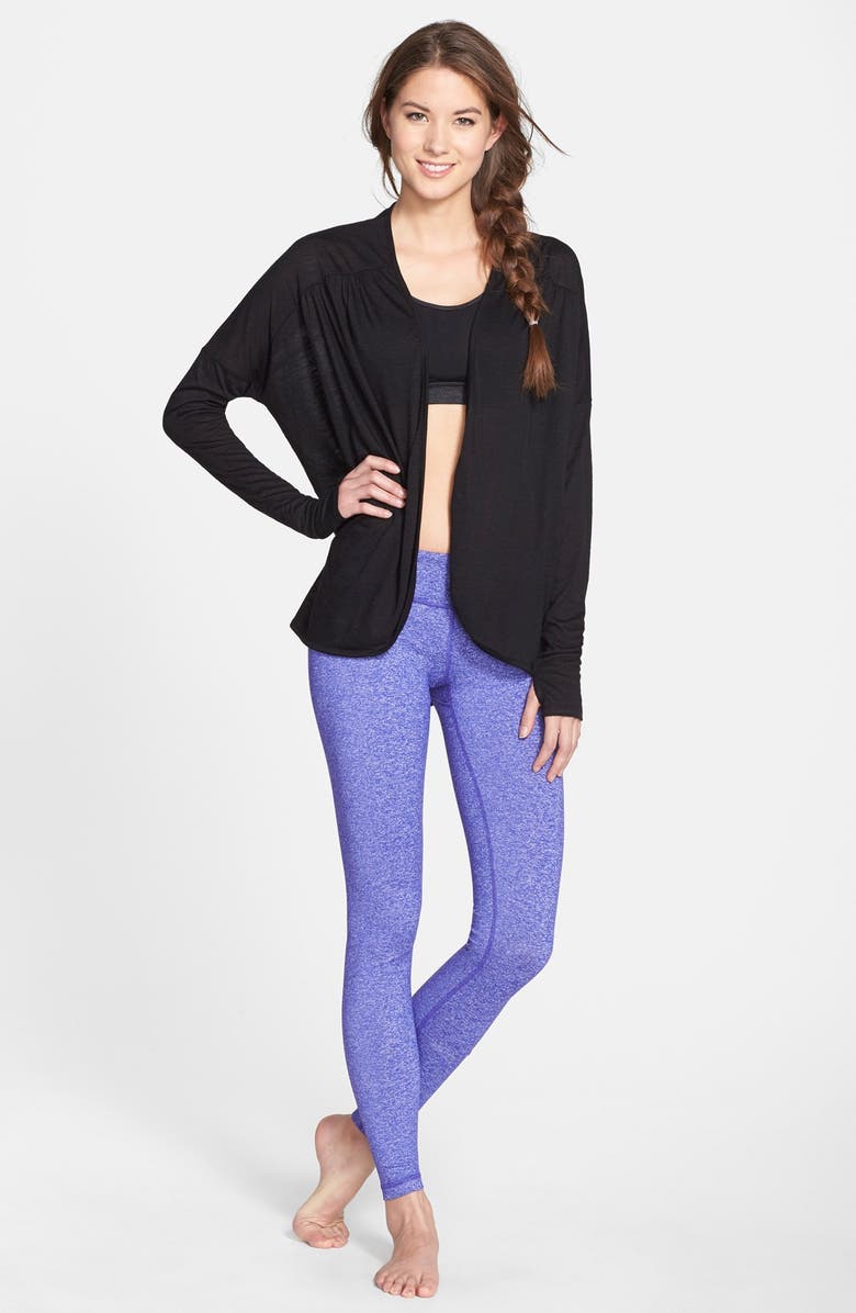 Zella 'Athena' Open Back Drape Cardigan, Alternate, color, 