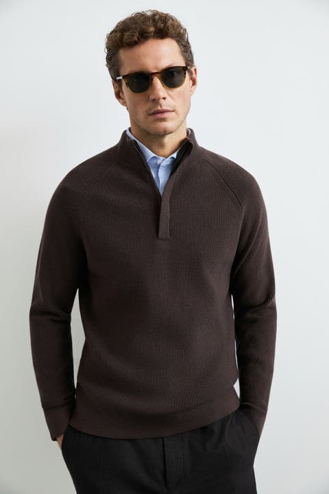 Lufian Gabi Men's Quarter Zip Sweater