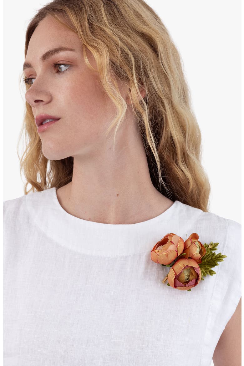 The Ranunculus Floral Brooch, Alternate, color, Orange