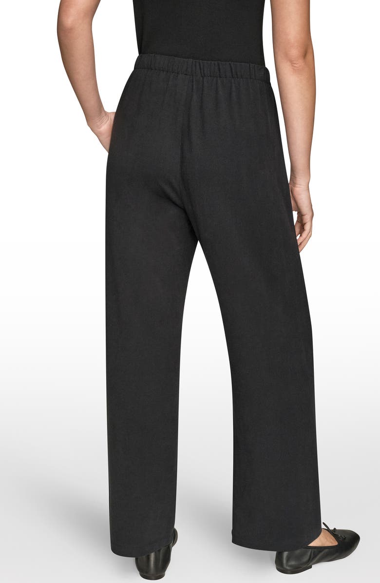 Donna Karan New York High Waist Wide Leg Pull-On Pants, Alternate, color, Black