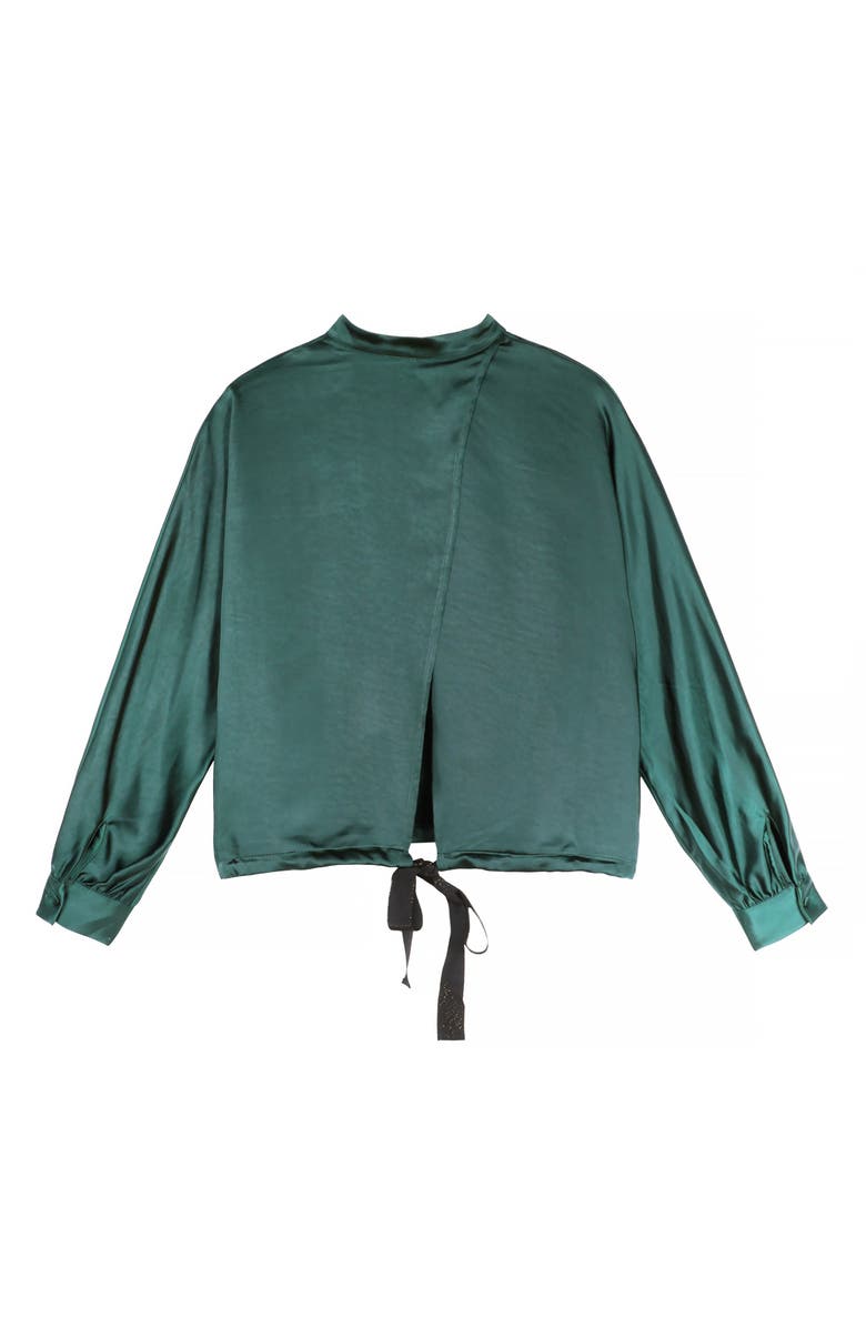 FRNCH Satin Tie Back Blouse, Alternate, color, 