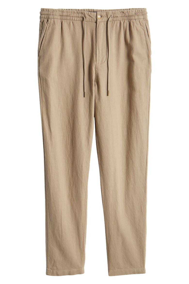 Callum Cotton & Linen Pants, Alternate, color, BARLEY