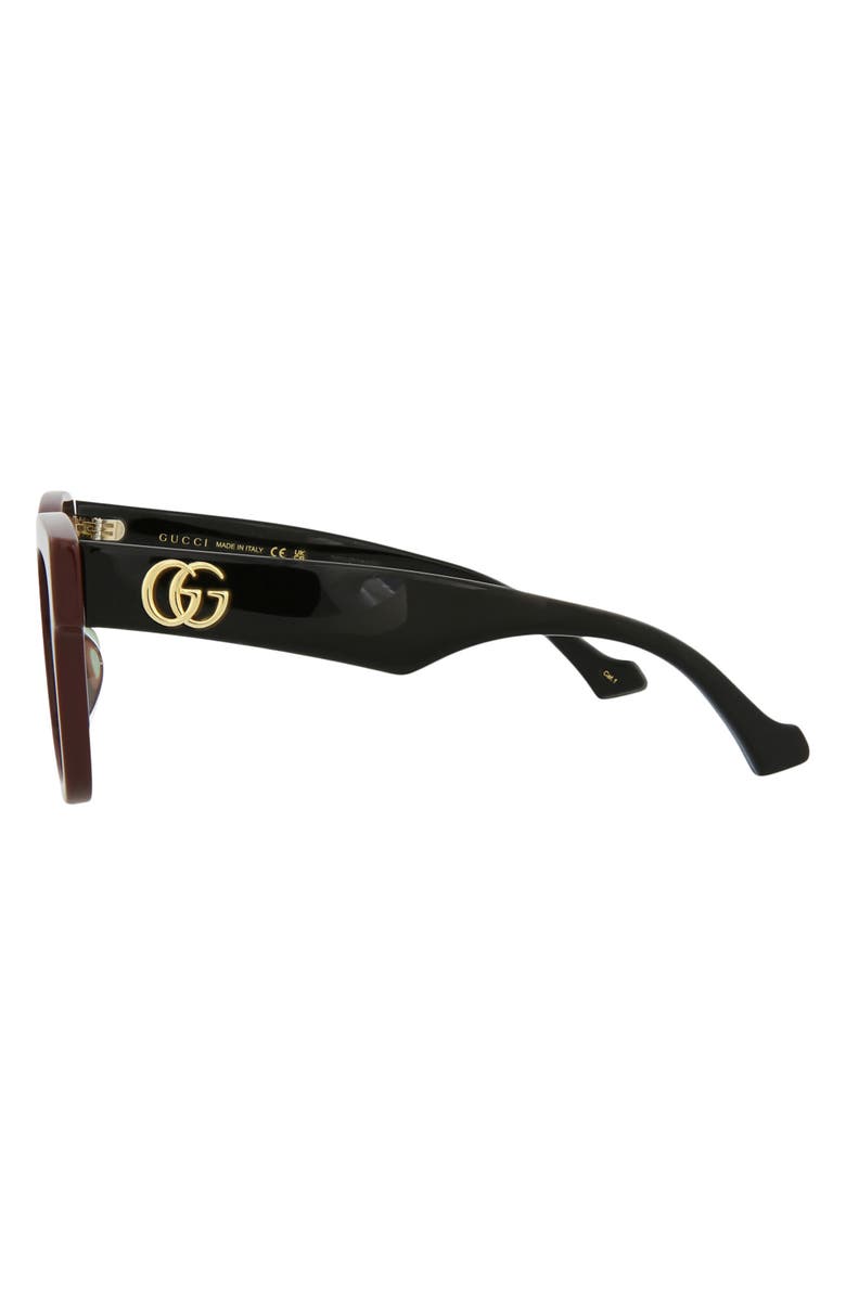 Gucci 52mm Square Sunglasses, Alternate, color, Brown Black Green