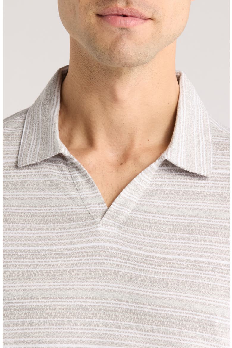 Duval Stripe Johnny Collar Polo, Alternate, color, TAN