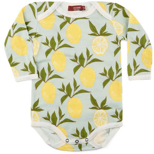 Milkbarn Organic Cotton Long Sleeve One Piece In Yellow