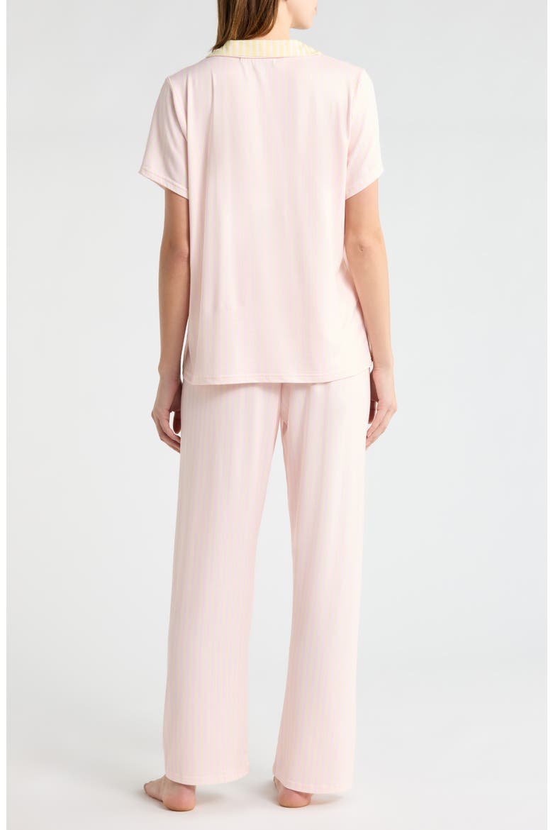 Bow Detail Pajamas, Alternate, color, LEMON PINK