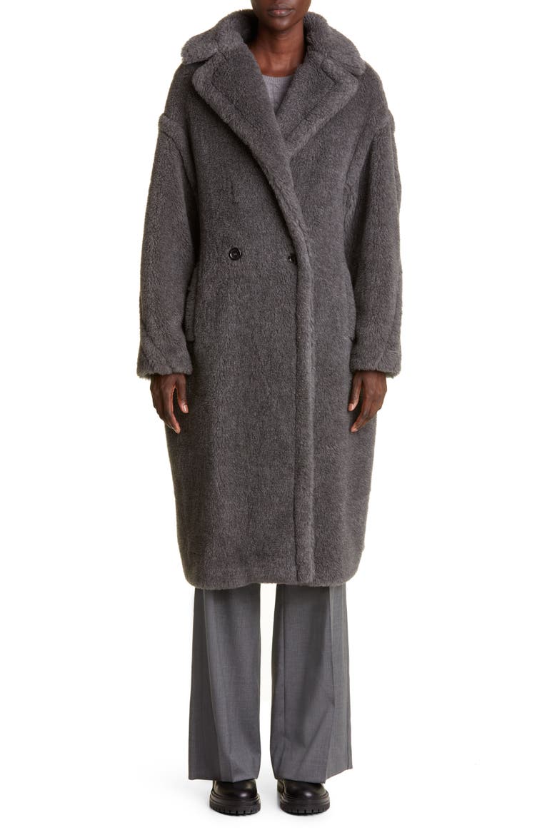 Teddy Bear Icon Coat, Alternate, color, MEDIUM GREY