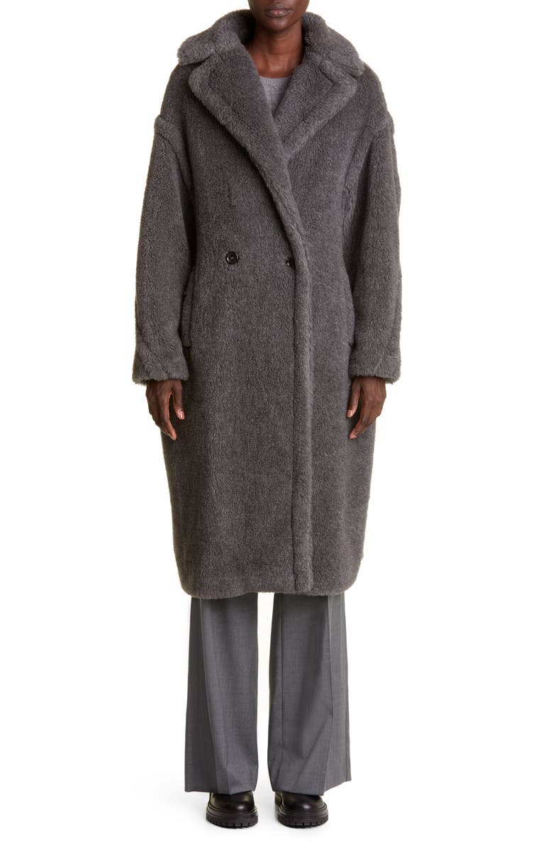 Max Mara Teddy Bear Icon Coat, Alternate, color, Medium Grey