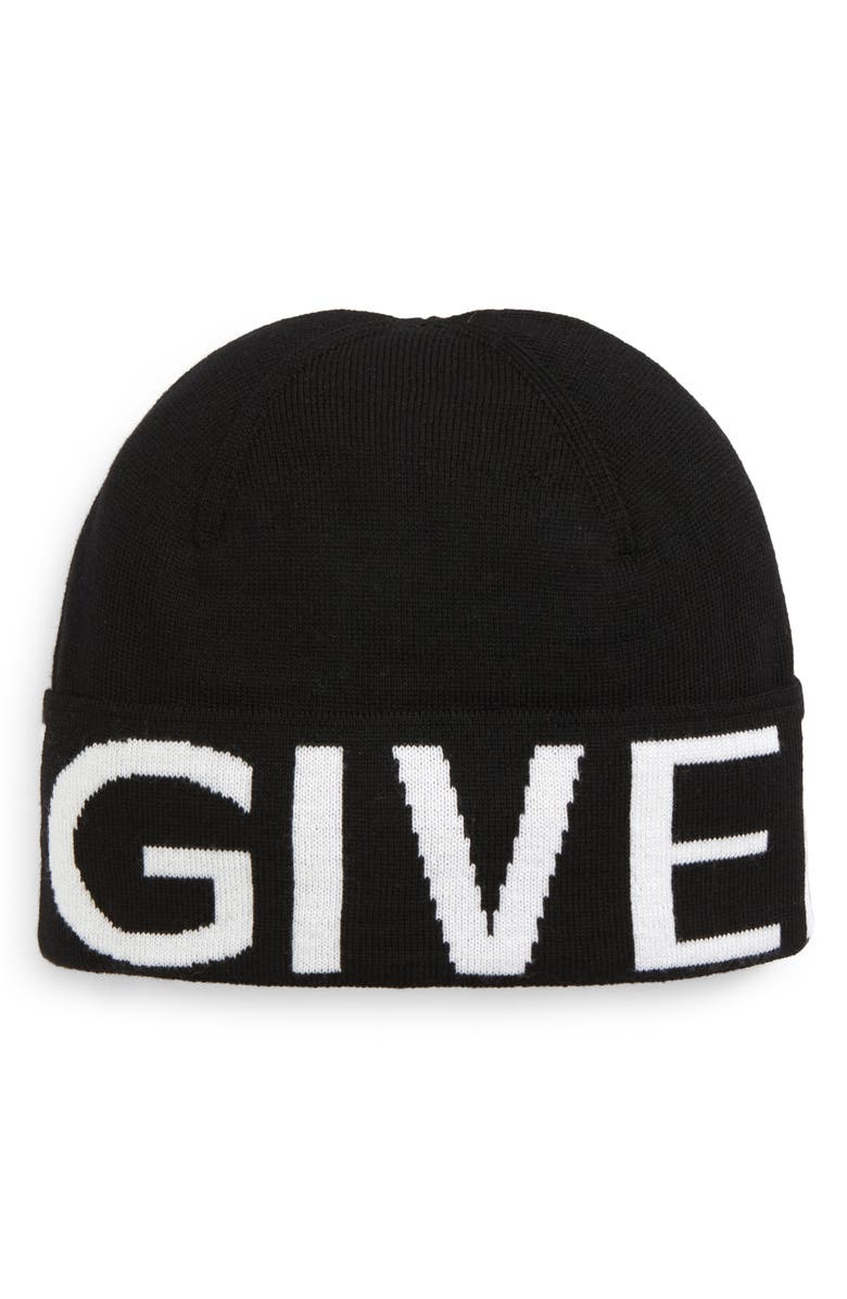 Givenchy Wool Logo Beanie, Main, color, 