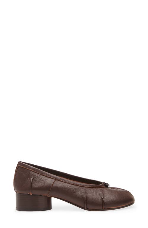 Maison Margiela Ballerina Shoes In Soft Textured Leather In Brown