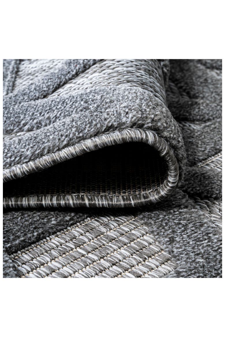 Talaia Neutral Geometric Indoor/Outdoor Area Rug, Alternate, color, Dark Gray