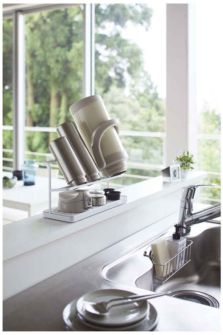 Countertop Bottle Drying Rack, Alternate, color, WHITE