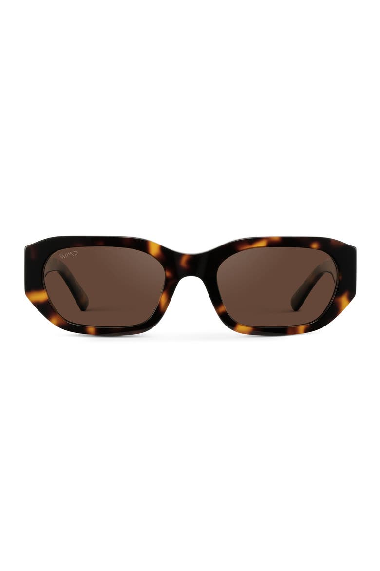 London - 54mm Rectangular Polarized Sunglasses, Main, color, Tortoise