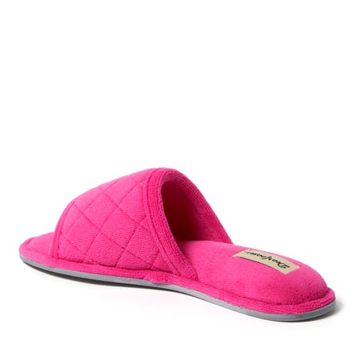 DEARFOAMS DEARFOAMS BEATRICE QUILTED MICROFIBER TERRY SHOWER SLIDE SLIPPER