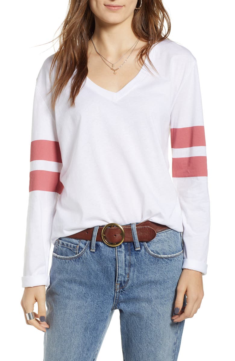 Treasure & Bond Varsity Stripe Tee, Main, color, 