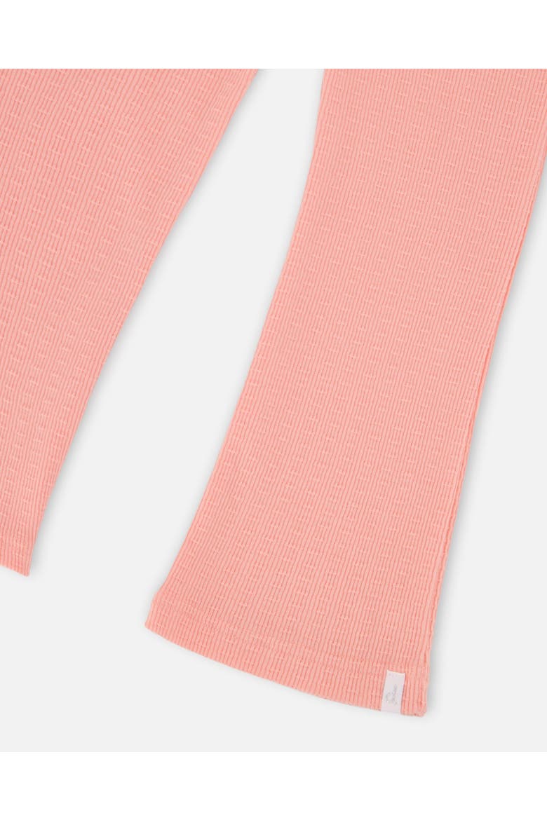Crinkle Jersey Flared Bottom Leggings, Alternate, color, Peach Pink