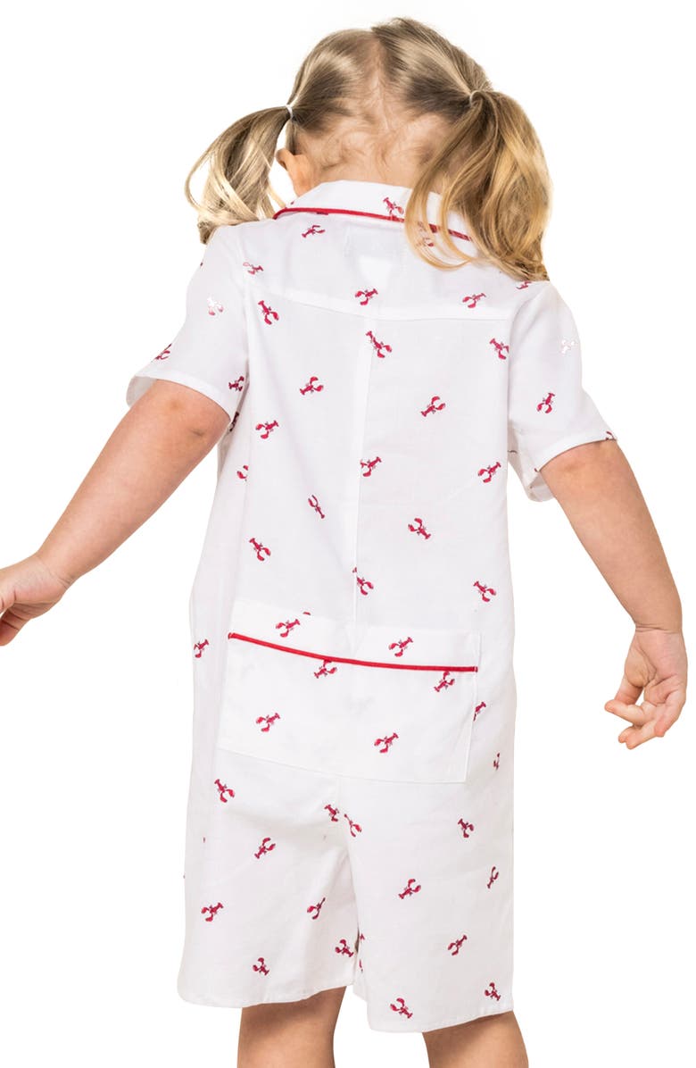 Petite Plume Brixham Lobster Short Romper, Alternate, color, 