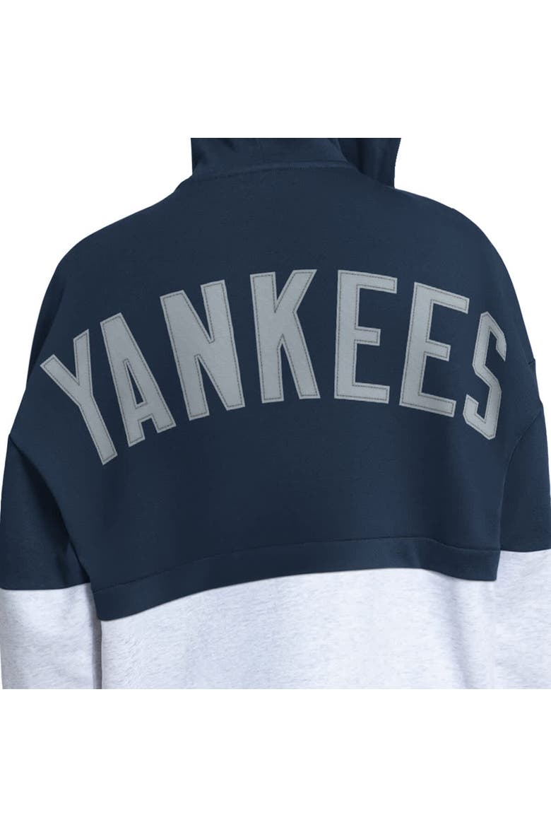 Women's Starter Navy/Heather Gray New York Yankees Wishbone Full-Zip Hoodie, Alternate, color, Navy