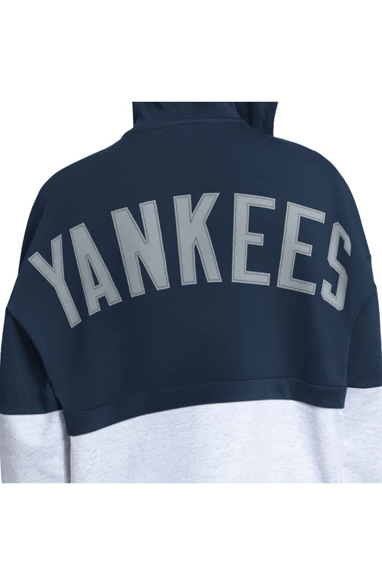 STARTER Women's Starter Navy/Heather Gray New York Yankees Wishbone Full-Zip Hoodie, Alternate, color, Navy