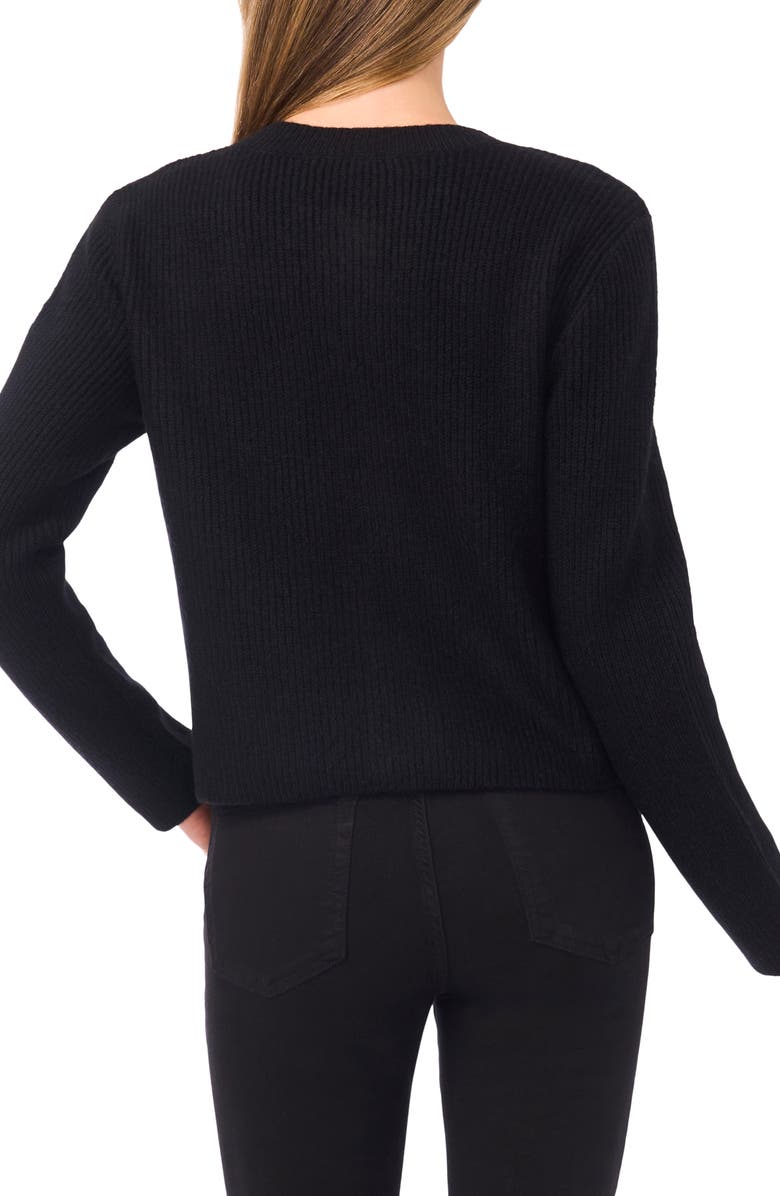 CeCe Rhinestone Heart Pocket Cardigan, Alternate, color, 