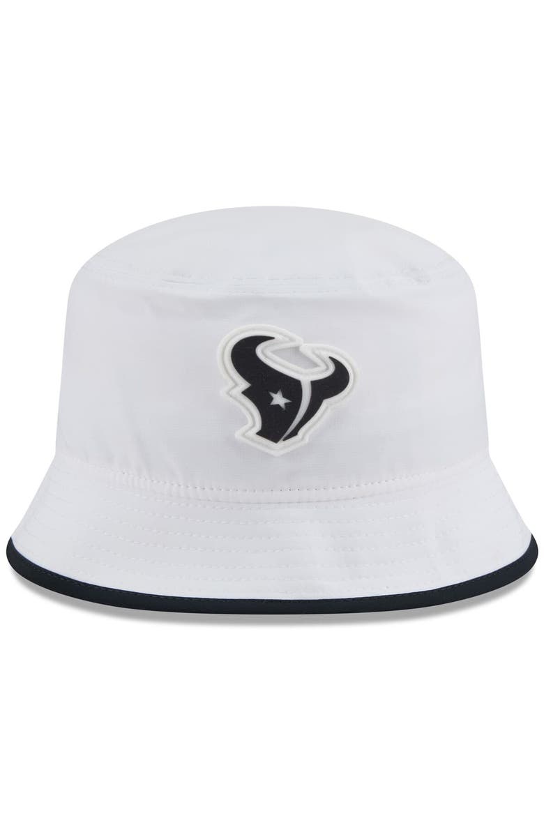 Men's New Era  White Houston Texans 2025 NFL Training Camp Stretch Bucket Hat, Alternate, color, White
