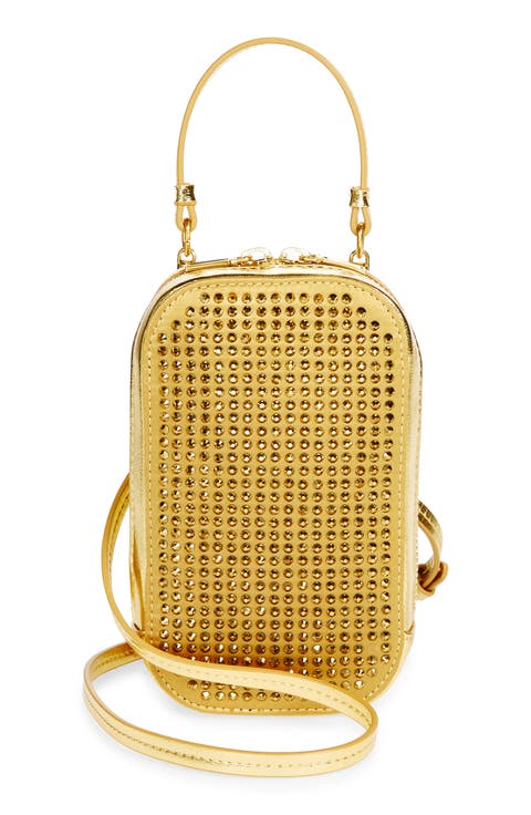 Crystal Embellished Crossbody Phone Bag