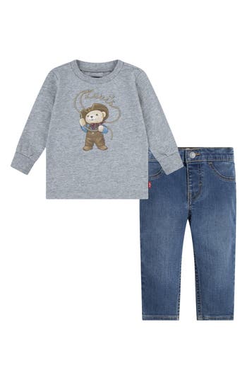 LEVI'S® LEVI'S® COWBOY LONG SLEEVE GRAPHIC T-SHIRT & CARPENTER PANTS SET